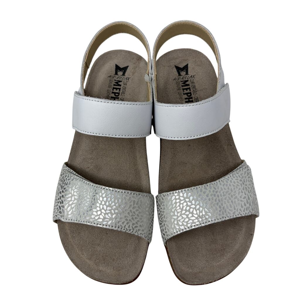 Mephisto Agave Sandals Womens Size 37 US 7 White Leather Silver Details NEW - Picture 3 of 9